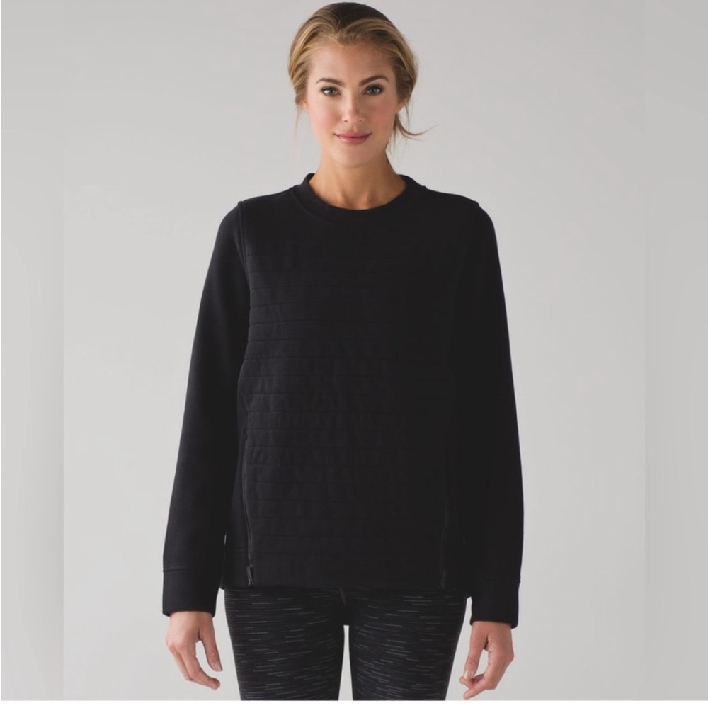 Lululemon Fleece To Be True Crew Sweatshirt Black - size 4